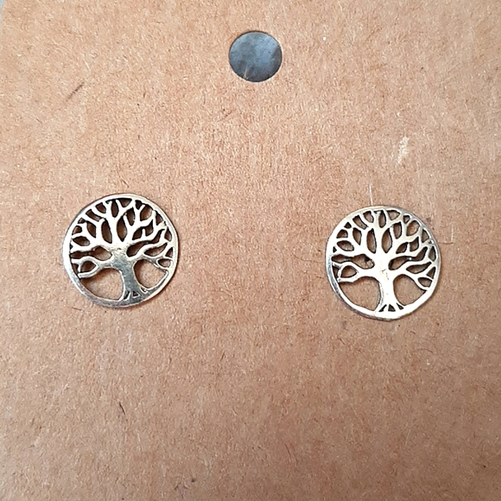 Petite Sterling Silver Tree Earrings